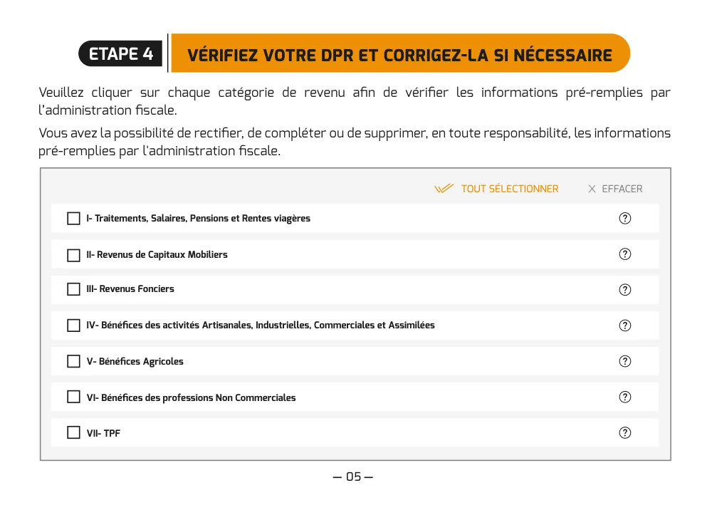 Les 7 catégories de revenus de la déclaration pré-remplie à vérifier